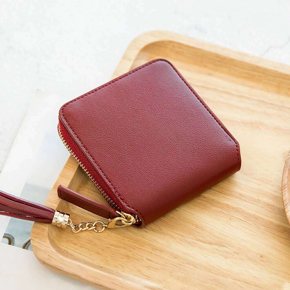 Women's Fringe Square Zipper Short Money Clip, All Simple Card Bag, Multi-functional Fashion Purse, New, 2024 Z260205