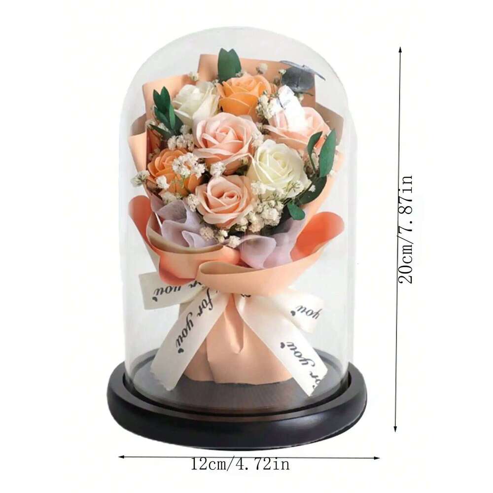 Forever Preserved Real Rose in Glass Dome Women Valentines Gifts Eternal Flower for Mother's Day Anniversary Birthday S260204