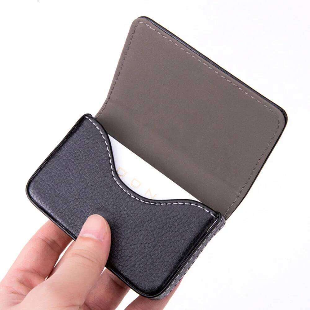 Sized Stitched PU Leather Credit Holder Visiting Business Card Case Wallet with Magnetic Shut for Men & Women Z260205