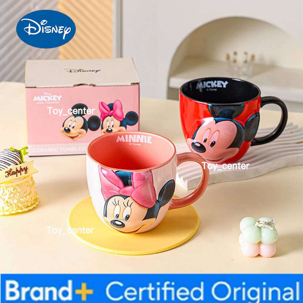 Disney Cute Mickey Mouse Donald Duck Ceramic Mugs Cartoon Relief Household Handgrip Drinkware Children Milk Juice Mug Cups H260205