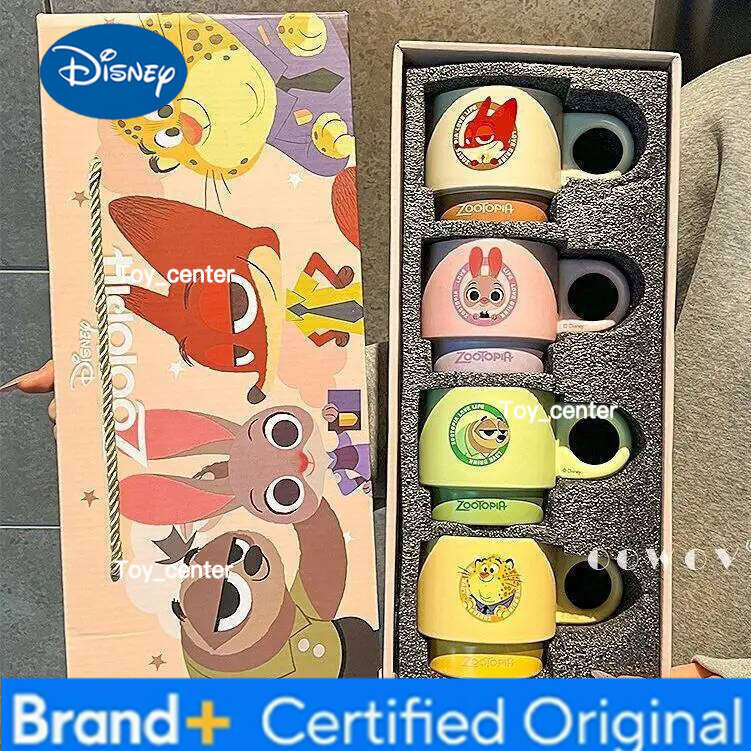 Disney New Zootopia Nick Judy Anime Pattern Milk Drinking Coffee Ceramic Mug Couple Water Cup Birthday Gift H260205