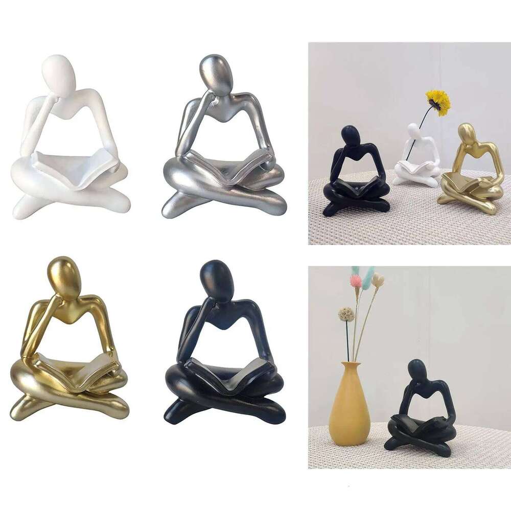 Nordic Style Abstract Thinker Statue Table Collection Craft Creative Art Figurine Sculpture for Wedding Decorations Hotel Office S260204