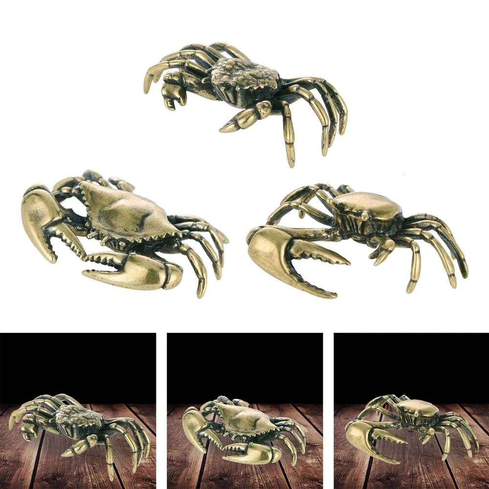 Pure Brass Crab Figurines Animal Statue Miniatures Copper Ornaments Office Desk Decoration Crafts Home Decor Nordic 1pcs S260204 c9e