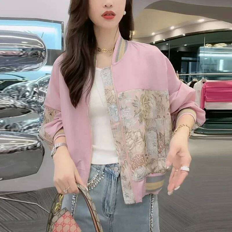 Spring Autumn Zip-Up Loose Bomber Jacket For Women Fashion New Products Trend Harajuku Cheap Baseball Aviator Coat Woman