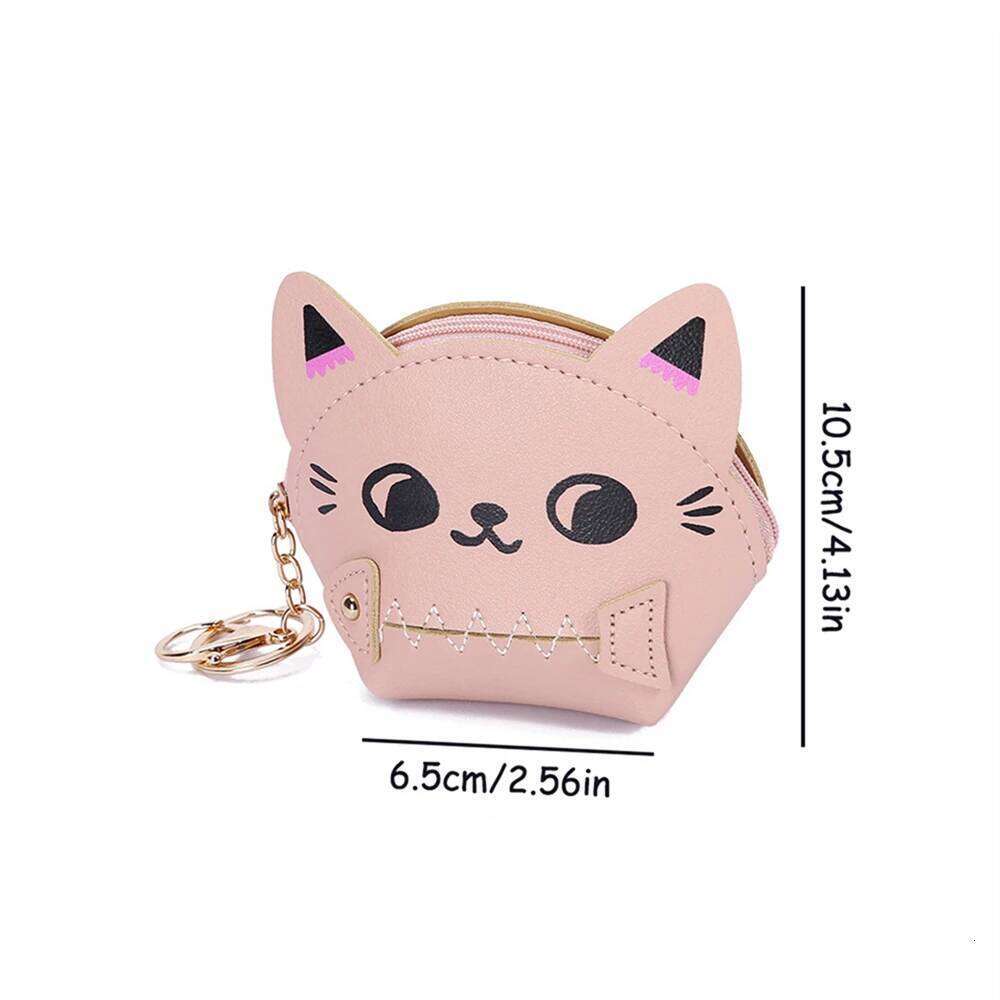 1pc AdorableCat Girl Leather Wallet Cover Cartoon Fresh Accordion Holder Large Capacity Coin Clip Stylish Card Bag Z260205