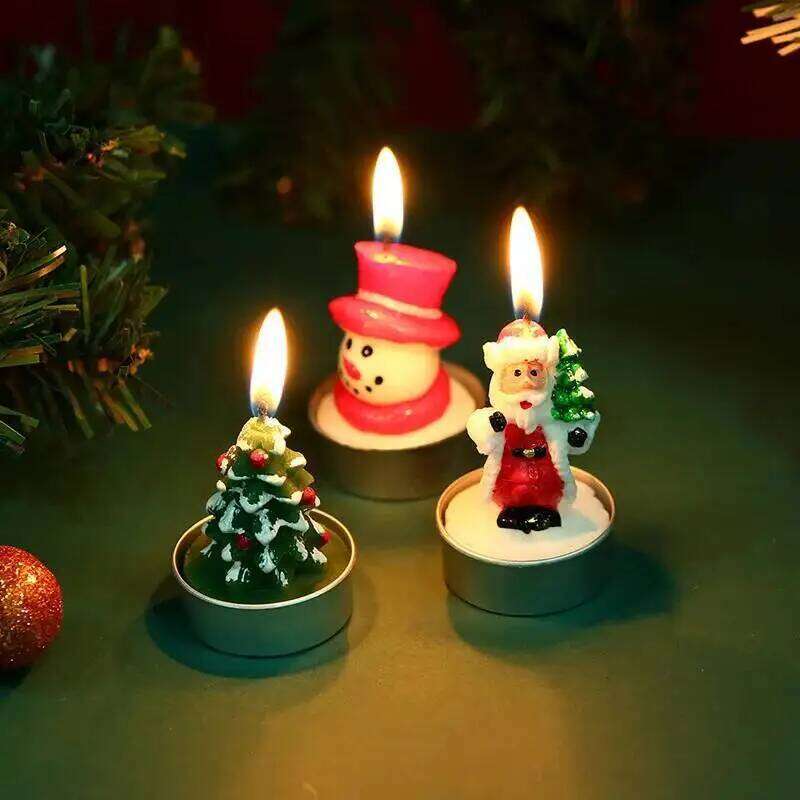 12PCS Decoration Supplies Smokeless Birthday Candles Atmosphere Christmas Candle Making Scents Oil Paraffinic S260204