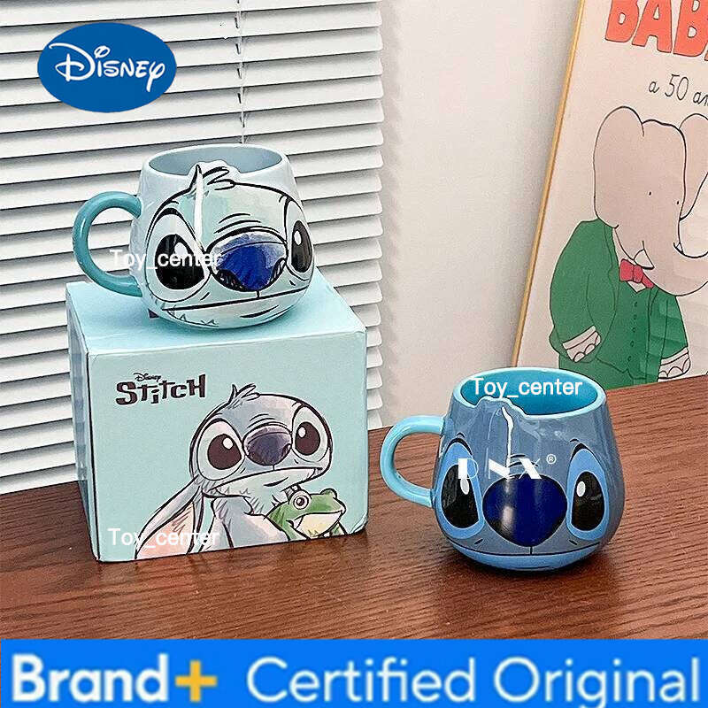 Disney Stitch Cartoon Mug Ceramic Cart Kawaii Home Furnishings Coffee Milk Cup Cute Holiday Birthday Gifts for Boys and Girl H260205