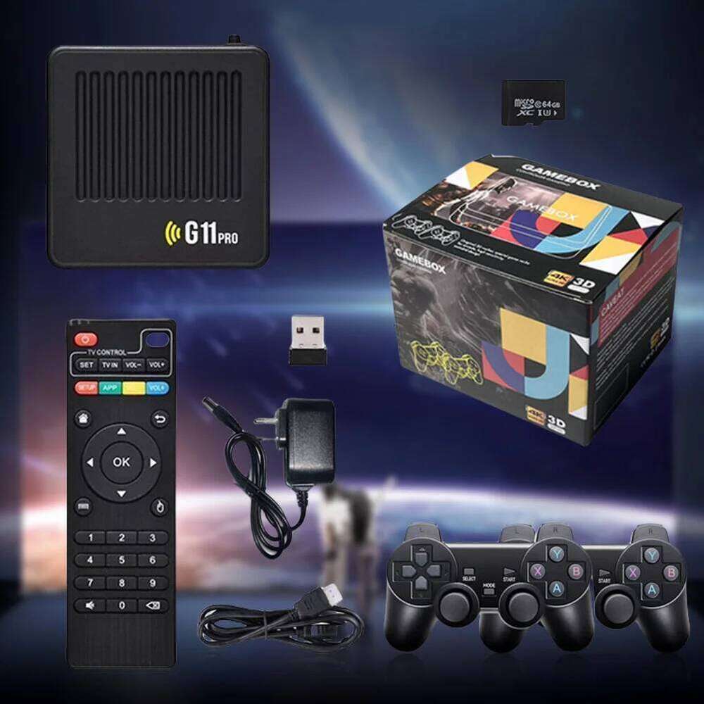 G11 Pro Retro Home Ultra Low Latency HD Video Game Console 4K HDMI-Compatible Output with 2.4G Wireless Dual Controllers H260205
