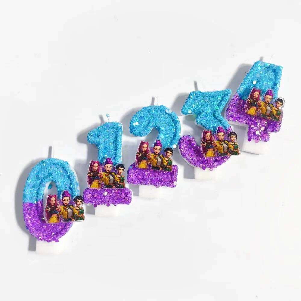 Kpop Demon Hunters Theme Candle 3D Number 0-9 Kids Birthday Cake Decoration Baby Shower Anime Party Accessories Supplies S260204