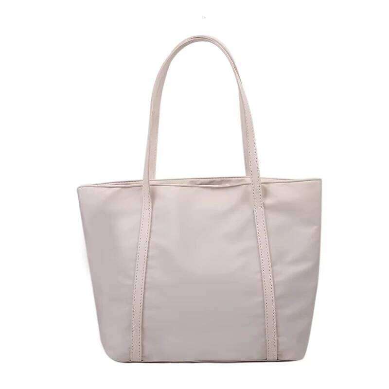 Simple Solid Color Shoulder Bag Handbag Oxford Top-handle Totes Female Large Capacity Shopping Street Zipper Bags for Women Y260204