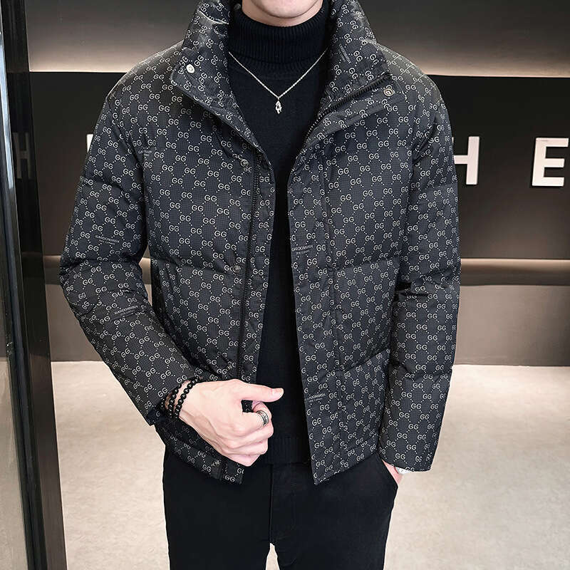 Down Jacket Men Casual Chic Stand Collar Thickened Short Coat 2025 New Men's Winter Outerwear