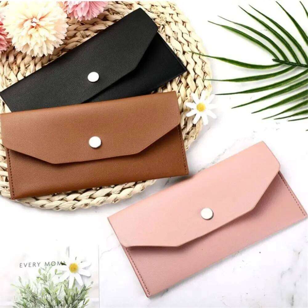 PU Leather Cash Envelope Classic Fashion Long Women's Wallet Ferrule Name Card Holder Gift Z260205