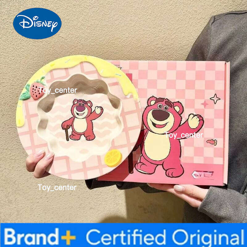 Disney Anime Strawberry Bear New style ceramic rice bowl plate cute dormitory Household use Desktop decorations take pictures H260205