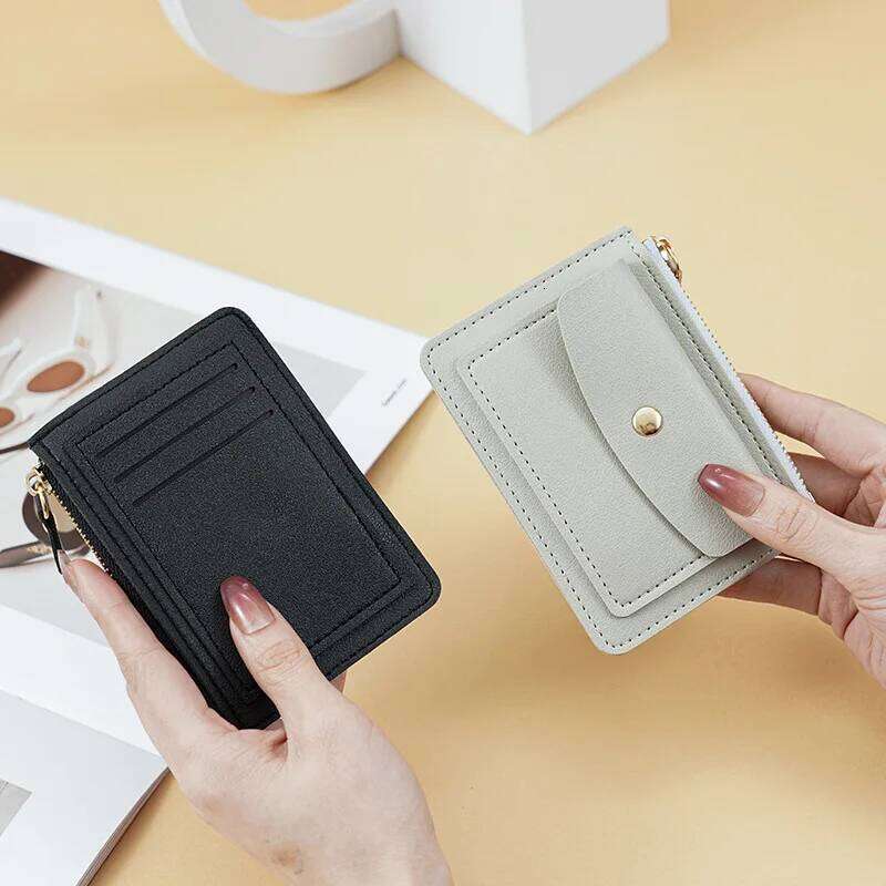 Women Simple Female PU Leather Purse Mini Solid Multi-Card Holder Coin Short Wallets Slim Small Wallet Zipper Hasp Z260205