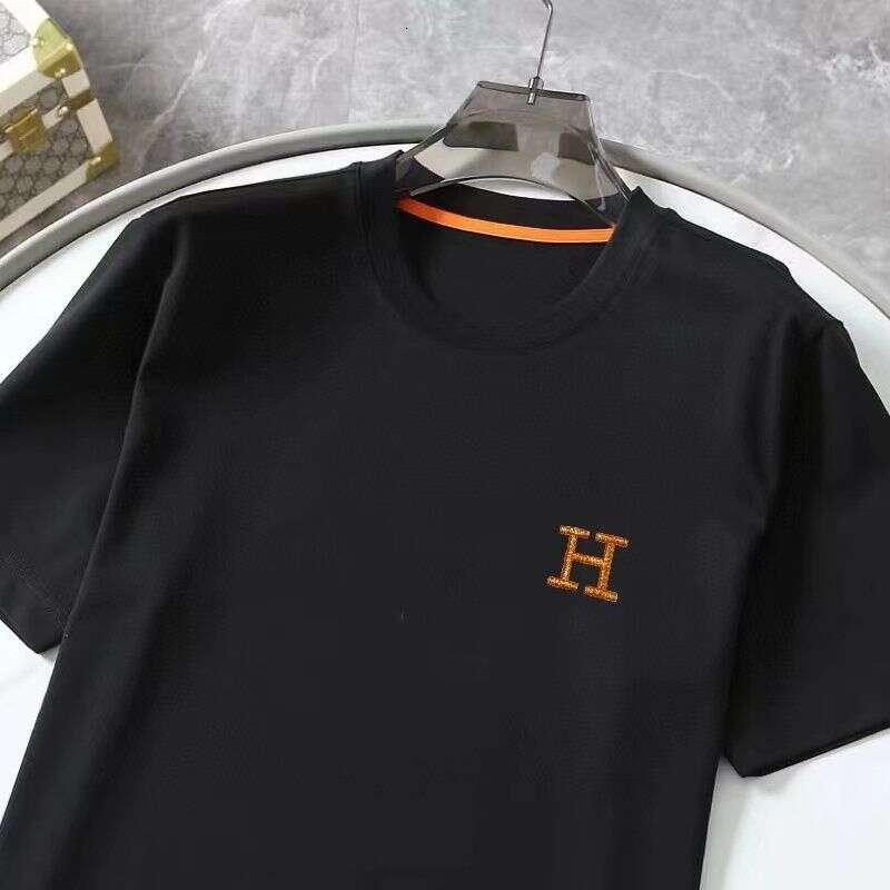 European And American Summer New Embroidered LOGO Round Neck T-Shirt Men's Fashion Casual Versatile Slim Fit Comfortable Short Sleeve