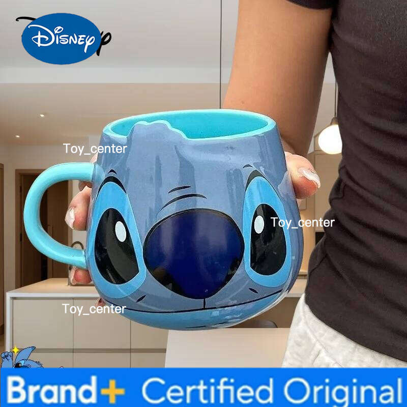 Disney Cute Stitch Male and Female Home Dormitory Portable Personality Cartoon Shape Non Slip Ceramic Water Cup Holiday Gifts H260205