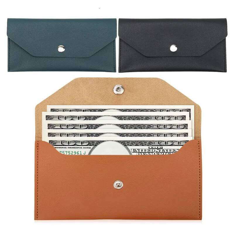 PU Leather Cash Envelope Classic Fashion Long Women's Wallet Ferrule Name Card Holder Gift Z260205
