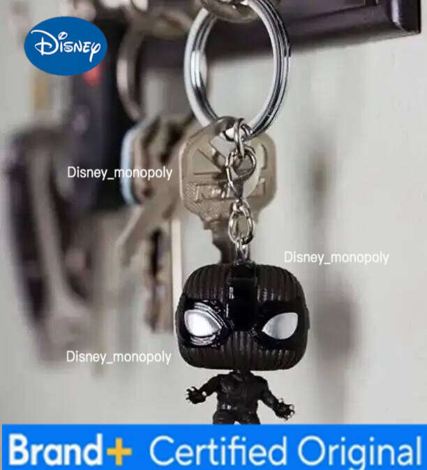 Disney Funko Pop Spider-Man Keychain Iron Spider Gwen Peter Parker Mysterio Zombie Hunter Spidey Vinyl Bobble Head Collectible Gifts H260205