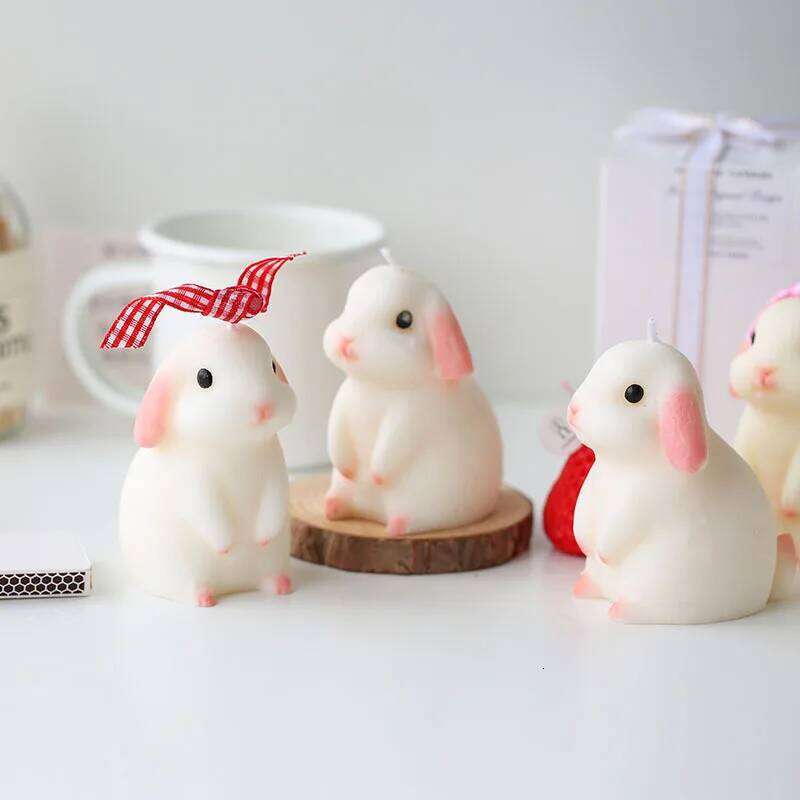 Bunny Scented DIY Soya Waxing Decoration Swing Home Desktop Decorations Accessories Birthday Gifts Cute Candle S260204