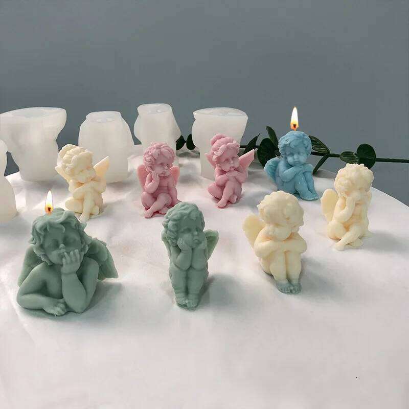 Cute Cupid Angel Scented Ins Small Art Decorative Aromatic Candles Home Fragrant Decoration Posing Props S260204