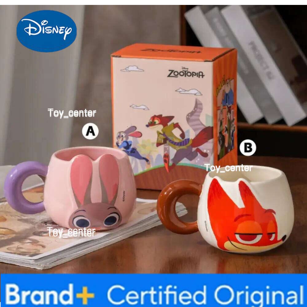 Disney Kawaii Zootopia 2 Anime Hobby Judy Hopps Nick Wilde Cartoon Ceramic Shaped Cup Household Mug Birthday Gift H260205
