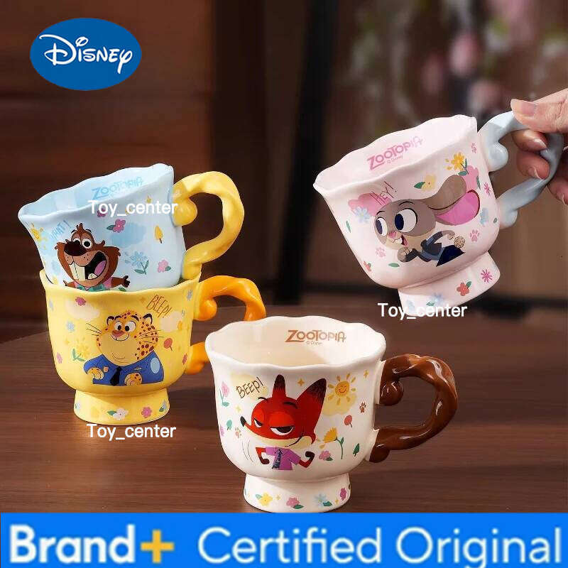 Disney Zootopia2 Cartoon Anime Couples Mug Cute Ceramic Tea Coffee Printing Milk Cup Set Home Decoration Kawaii Gift for Girls H2602051