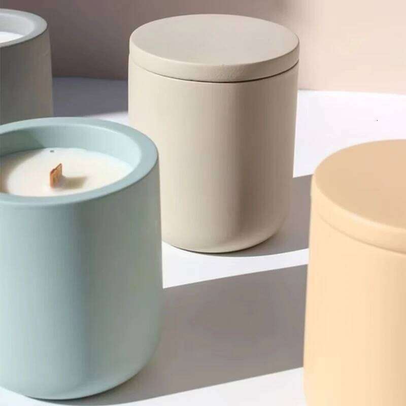 Ai Kun luxury custom logo ceramic jar natural vegetable oil pure wood core scented candle H260205