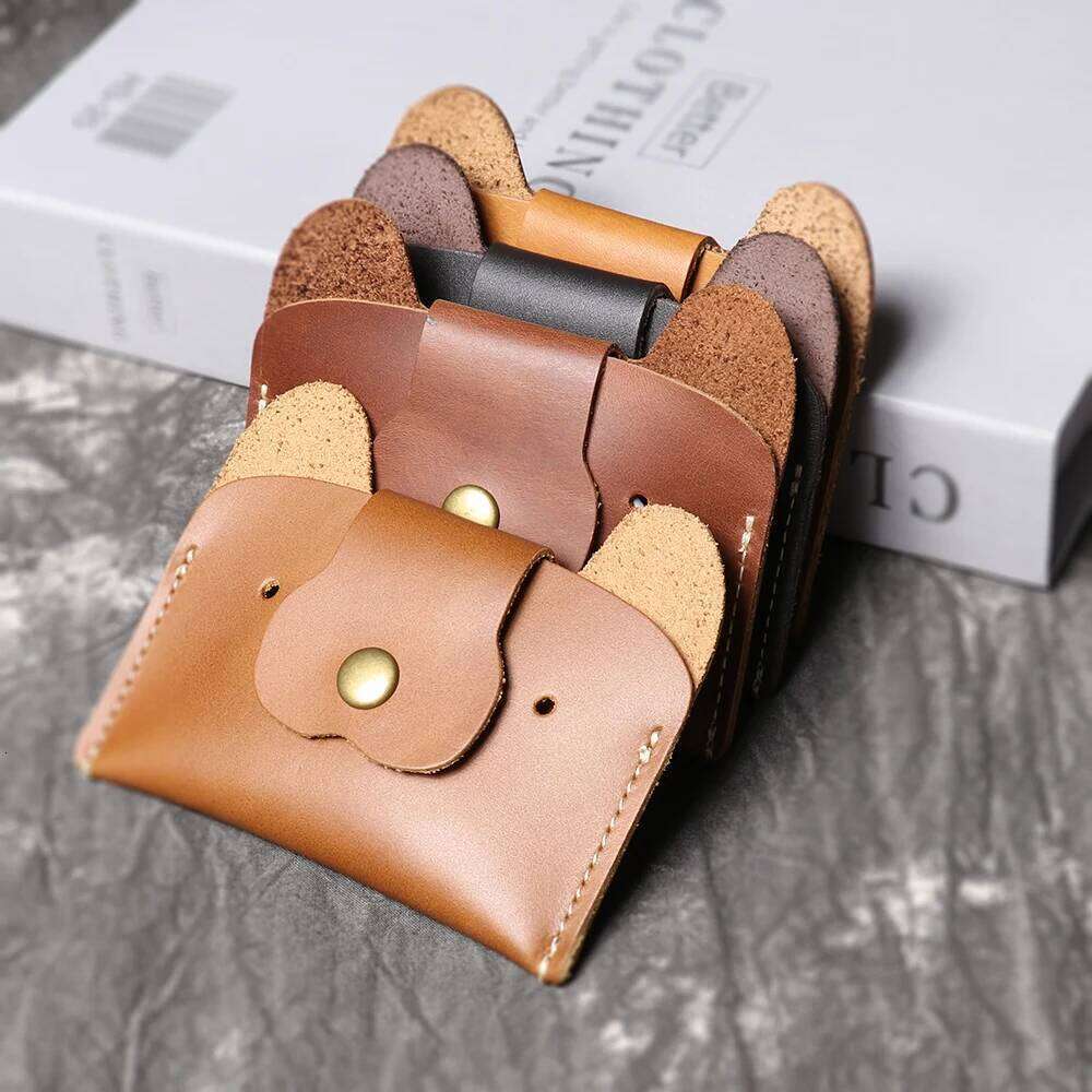 LUOKIR Creative Leather Cartoon Puppy Amount of Cash Top Layer Cowhide ID Holder Cute Small Card Bag Z260205