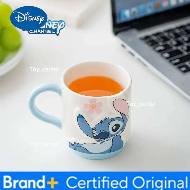 Disney 2pcs Stitch Angel ceramic home drinking cup coffee mug couple gift H260205