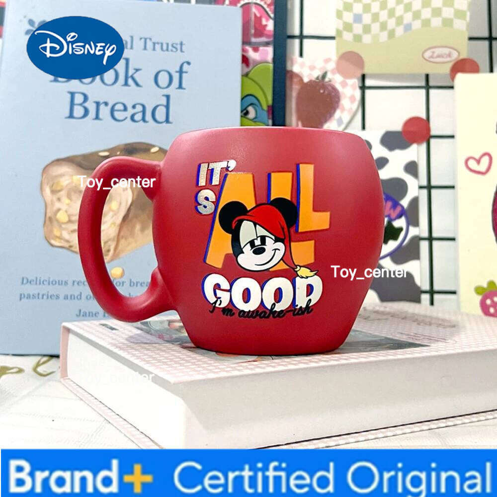 Disney Creative Letter Mickey Pattern Ceramic Simple Mugs Large Capacity Cartoon Style Mug for Home Office Cup Daily Use H260205