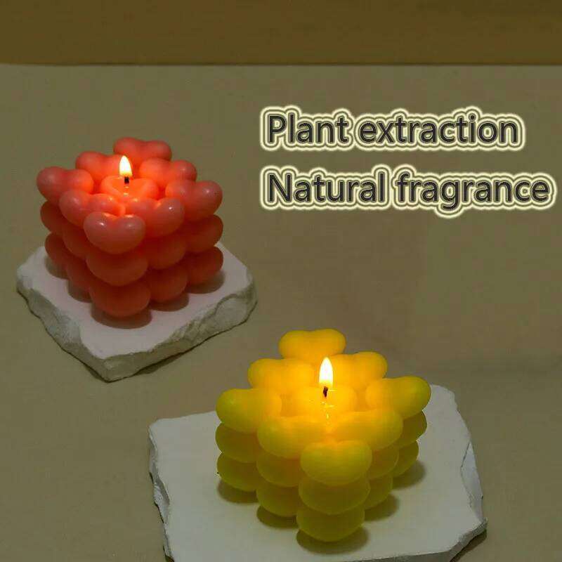 Creative Love Cube Aromatherapy Valentine's Day Wedding Birthday Candle Fragrance Home Handmade Decoration Object Gift S260204
