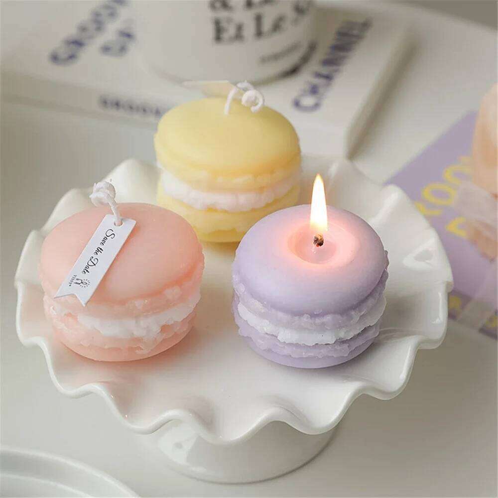Natural Plant Macaron Scented Candles Yulan Magnolia Fragrant Fruits Aromatherapy Party Cool Red Leaf Home Candle S260204
