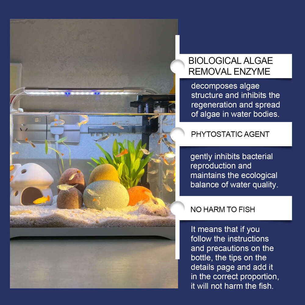 AMZ Aquarium Cleans Fish Tank Stains Removes Algae and Moss, Safe for Fish, Daily Maintenance Water Purifier S260203