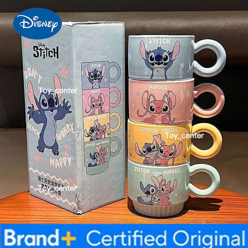 Disney Cartoon Stitch Teapot Mug Action Figures Chip Cogsworth Tea Pot Cup One Set Lovely Gift H260205