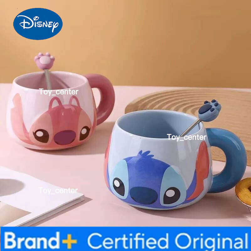 Disney Stitch 500ml Ceramic Mug with Handle Microwave Safe Large Cup Gift Box for Coffee Lovers Fans Birthday Present H2602051