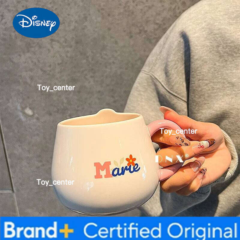 Disney New Mary Cat Big Belly Ceramic Mug Milk Coffee Cup Cartoon Creative Color Box Gift for Girls' Birthday Surprise H260205