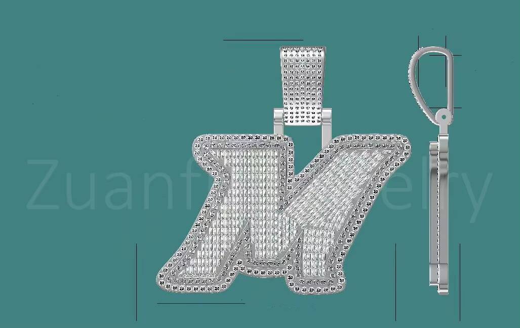 Custom Iced Out Letter A-Z Pendant 925 Silver Baguette Initial VVS Moissanite Diamond Pendant Link Chain Hip Hop Fine Jewelry