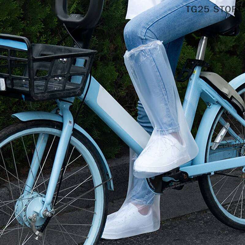 10Pcs Rainy Disposable Shoe Transparent Plastic Outdoor Thick Wear-resistant Waterproof Isolation Foot Covers S260204
