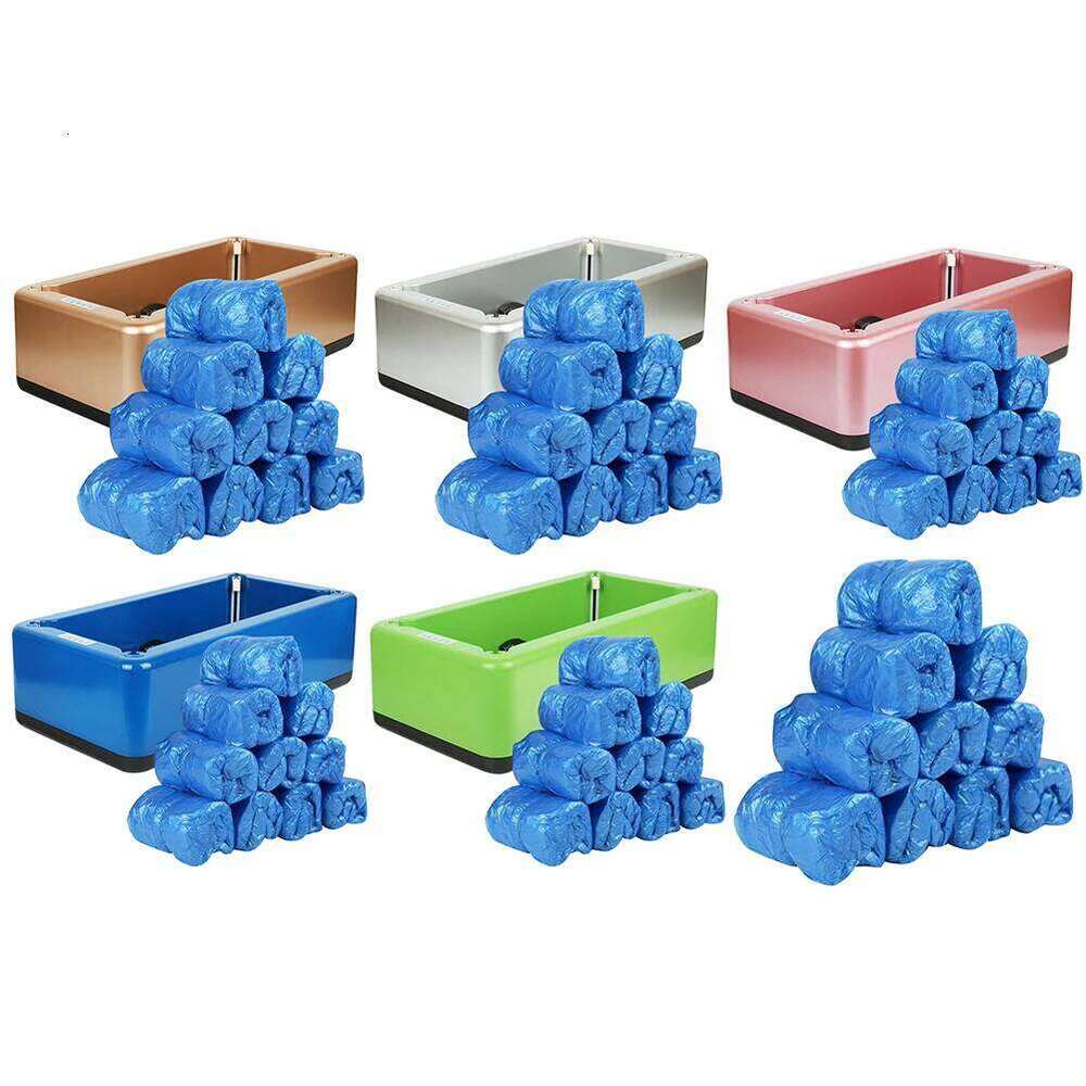 Automatic Cover Dispenser With100Pcs Disposable Covers Hand-Free Shoe Film Machine T Buckle for Indoor Rainy Floor S260204