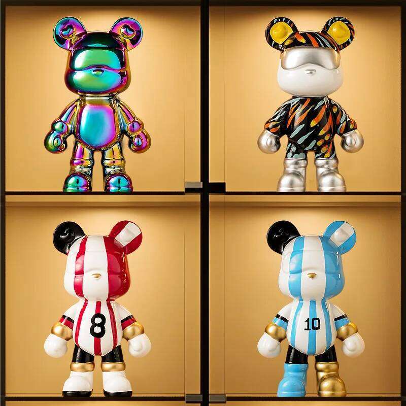 Bear Ceramic Bank Sculpture Animal Money Box Statue for Home Office Decor With Coin Slot Novelty Football Enthusiasts Gift S260204