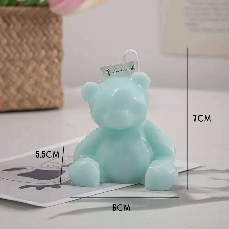 3D Cute Bear Shape Scented Aroma Candle - Home Decoration Ornament, Christmas & New Year Souvenir Gift Festive Decor S260204