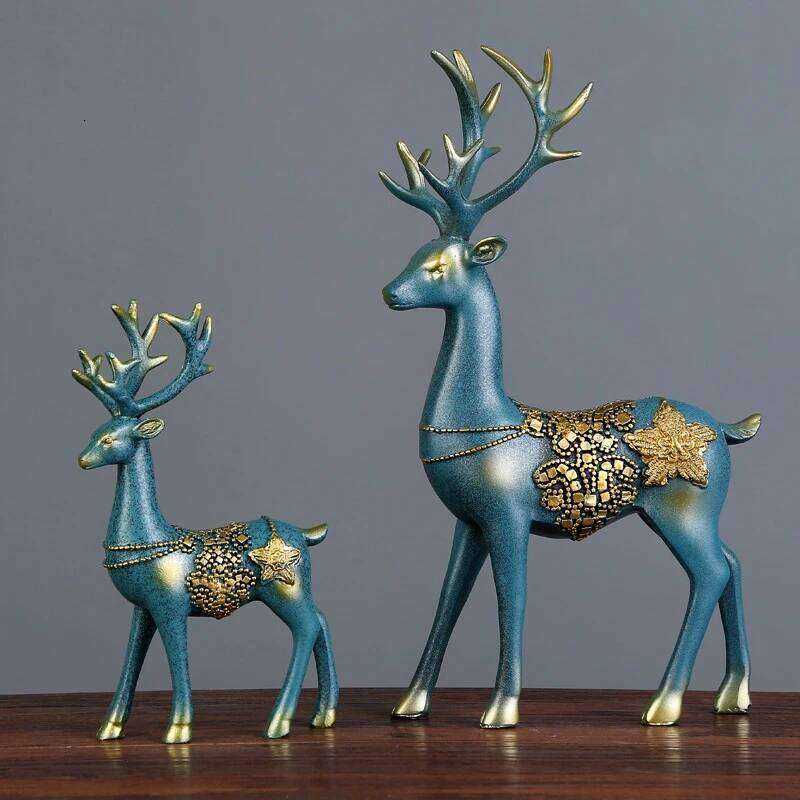 Nordic home decoration Deer Head Resin Statue figurine Home Decor Statues accessories/modern Sculpture beelden decoratie Art S260204