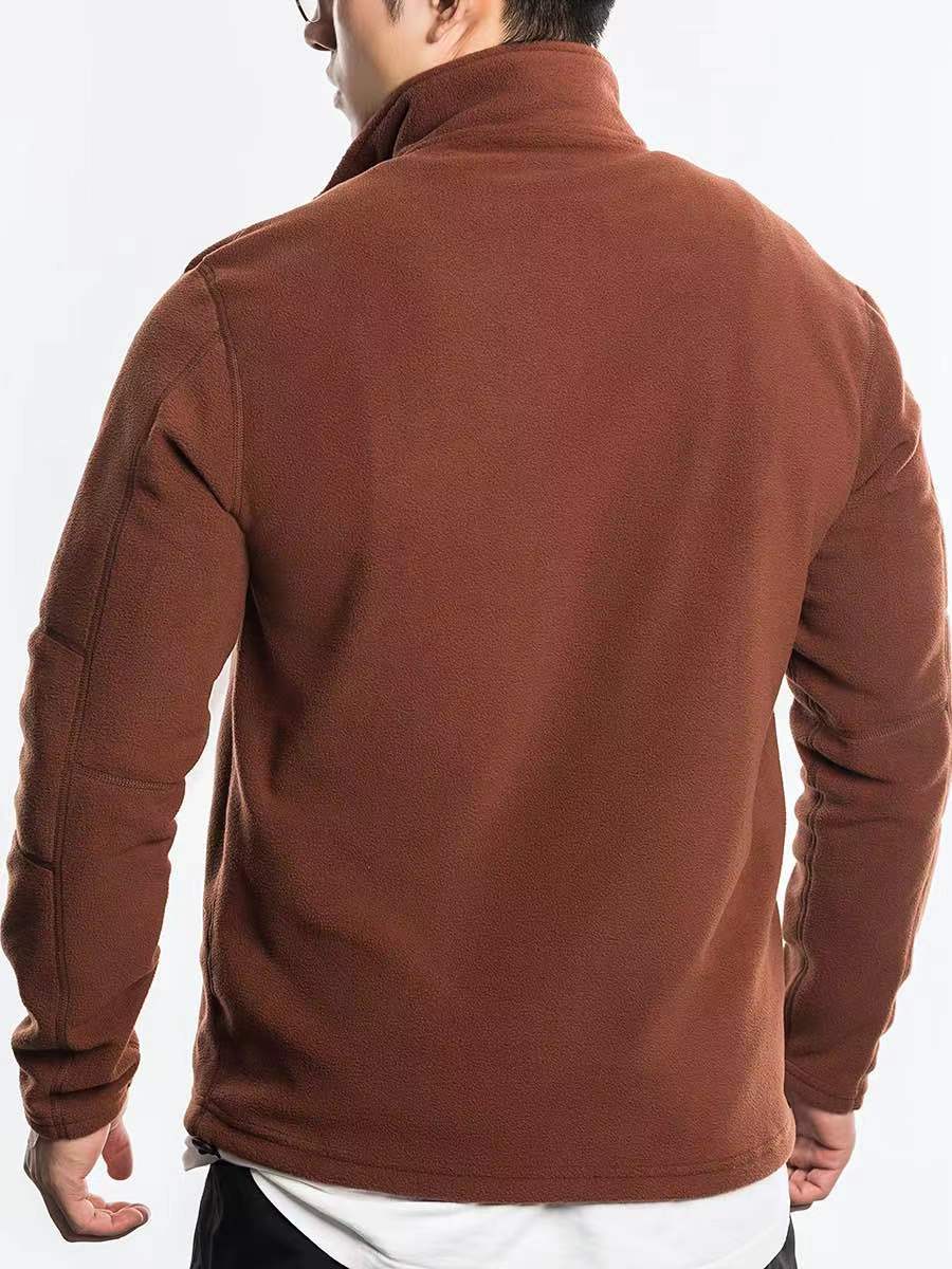 Thicken Warm Fleece Jacket for Men Zipper Neck Pullover Men's Sweatshirt Soft Shell Mens Jacket