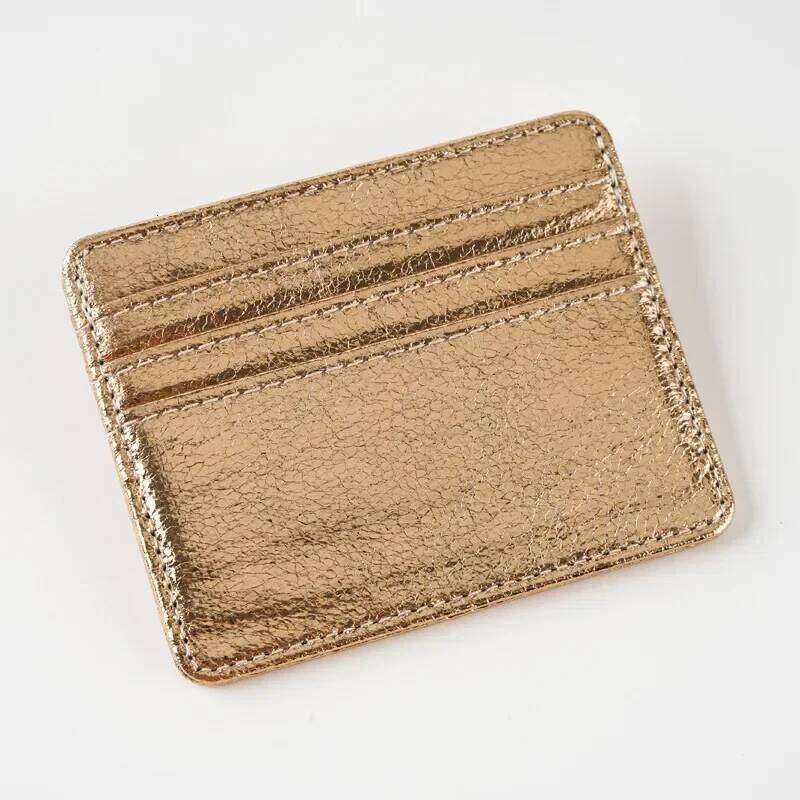 Ultra Thin Cards Bag Gold Silver Black Multi Slot Sleeve PU Leather Credit Id Badge Holder Bus Card Case Z260205