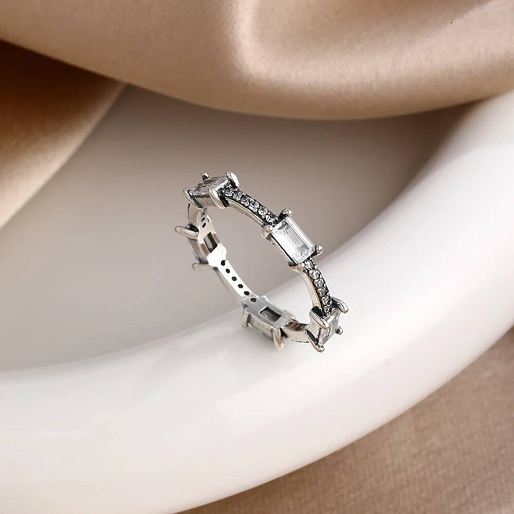 Disney Designer Jewelry Miniso Disney New 925 Sterling Silver White Zircon Arrow Rings Size 6 7 8 9 Fashion Fine Jewelry For Women Girl Festival Gift  - view 6
