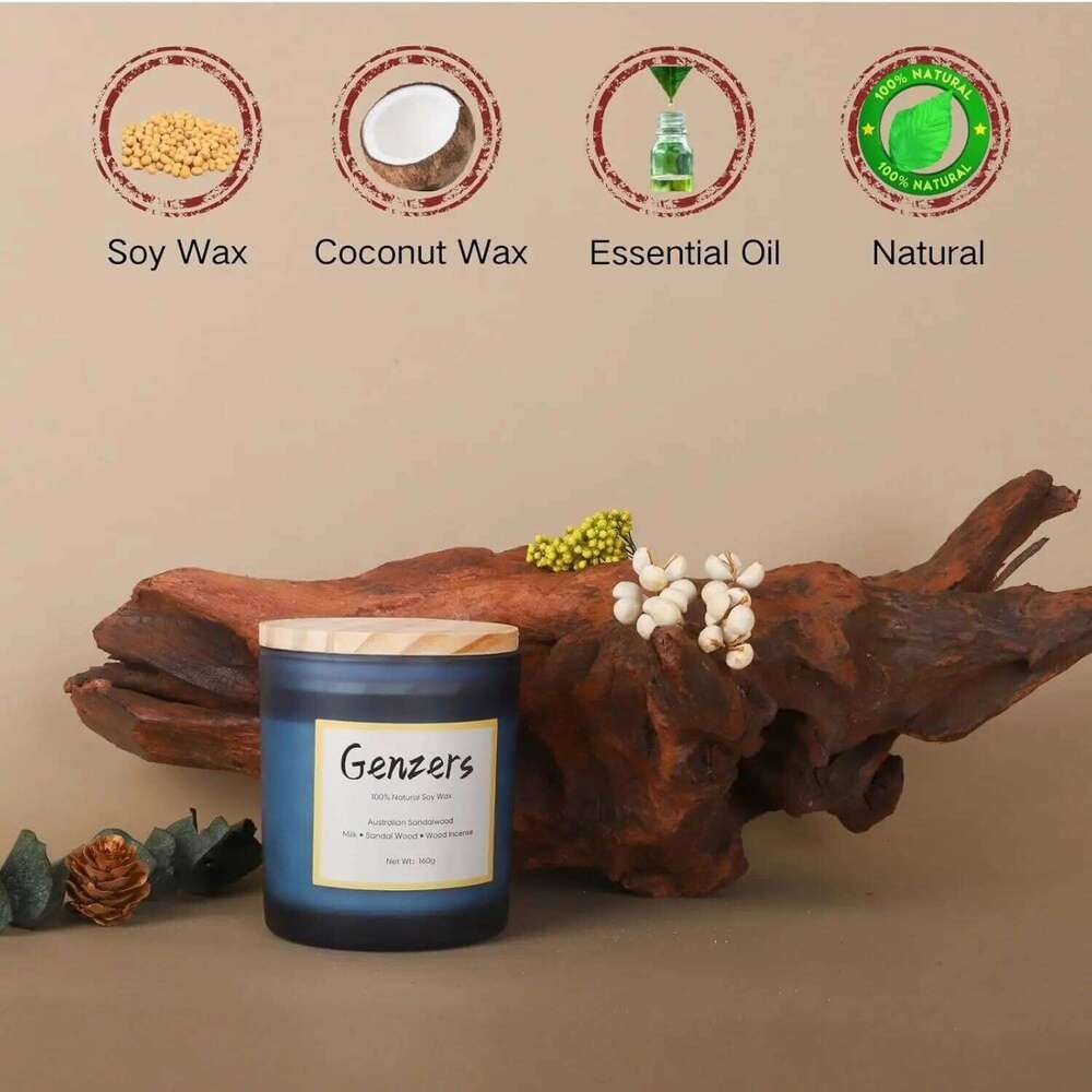Australian Sandalwood Musk Scented Candle Spring Aromatherapy Home Fragrance 36 Hours Clean Burning Birthday Gift for Men H260205