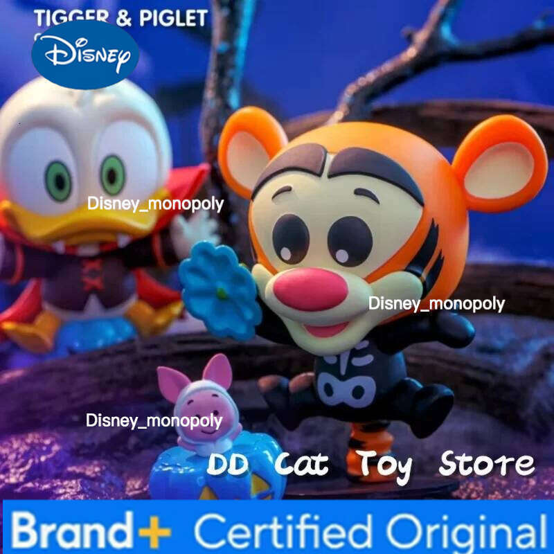 Disney New Original Hottoys Halloween Cosbi Blind Kawaii Stitch Mickey Chip Dale Action Figure Surprise Box Hallowmas Gift H260205