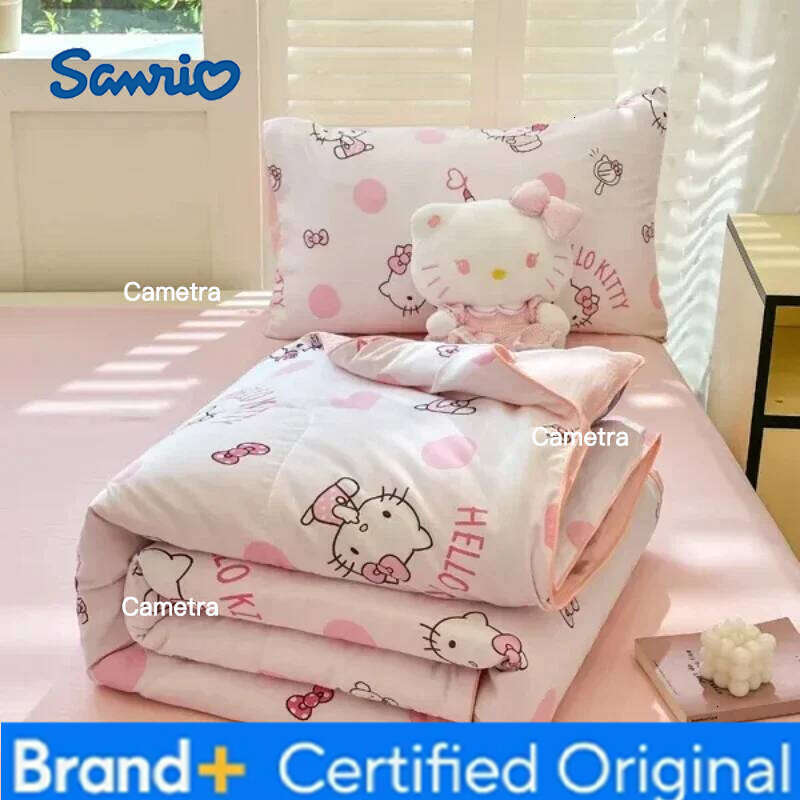 Sanrio Hello Kitty Kawaii Summer Anime Cartoon Quilt Cover Student Bedding Soft Microfiber Bedspread Lightweight Coverlet H2602051