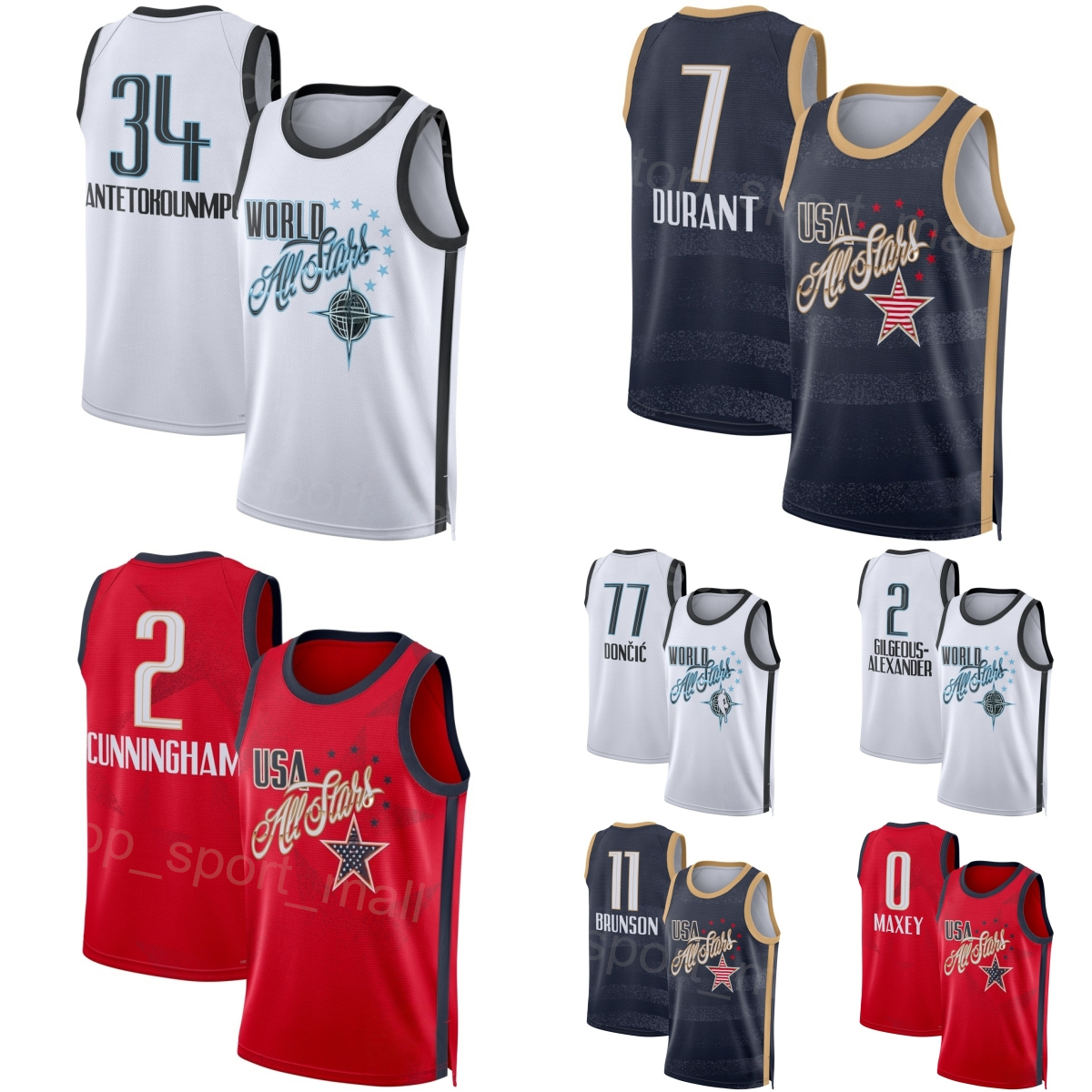 Stampate 2026 Basket All Star Maglie Deni Avdija 8 Donna Youth Man Kevin Durant…