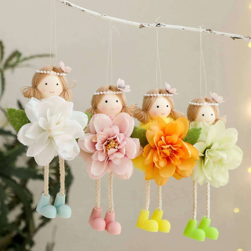 2026 Spring Scene Party Girl Flower Hanging Handmade Pendant Happy Easter Decor for Home S260204